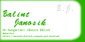 balint janosik business card
